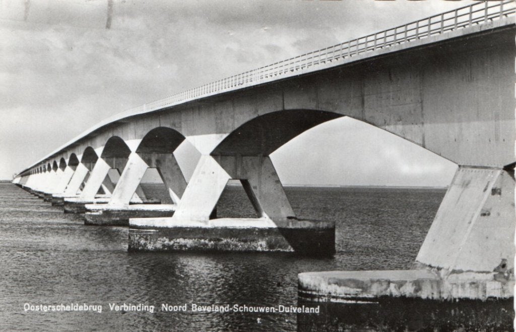 Zeeland  Oosterscheldebrug, Ophalen of Verzenden, 1940 tot 1960, Gelopen, Zeeland