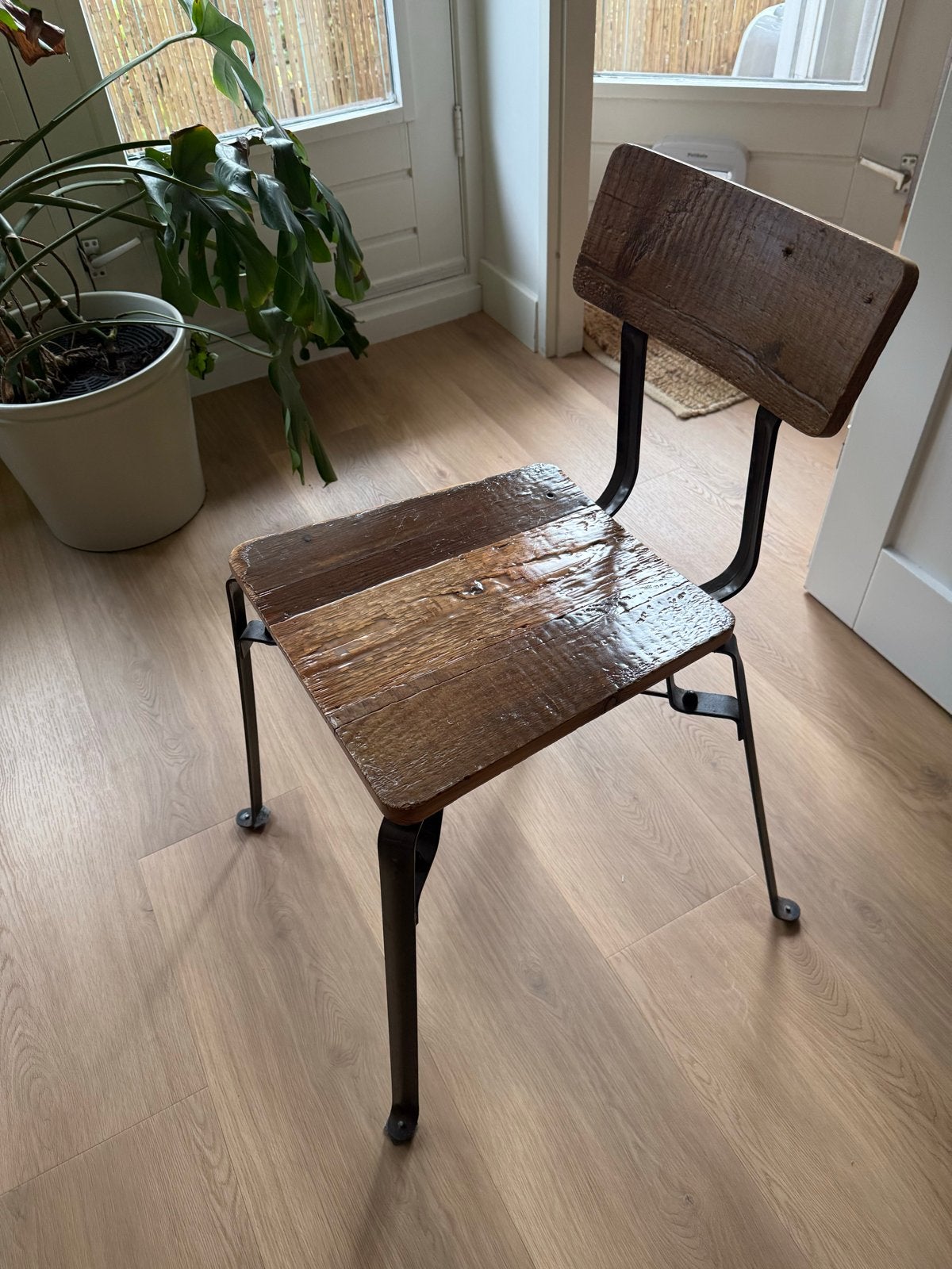 Piet Hein Eek sloophouten stoel, Ophalen, Gebruikt, Bruin, Eén