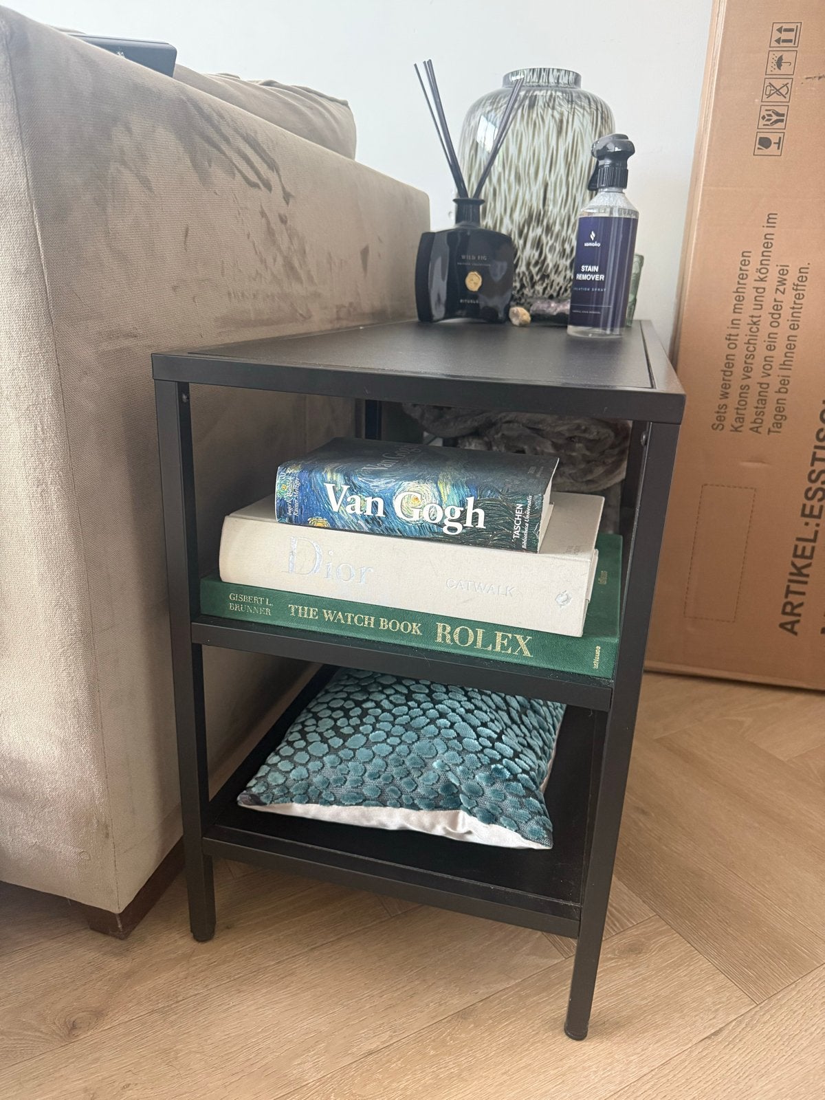 Zwarte bijzettafeltje/kastje coffee table , side table, Huis en Inrichting, Tafels | Bijzettafels, Gebruikt, Metaal of Aluminium