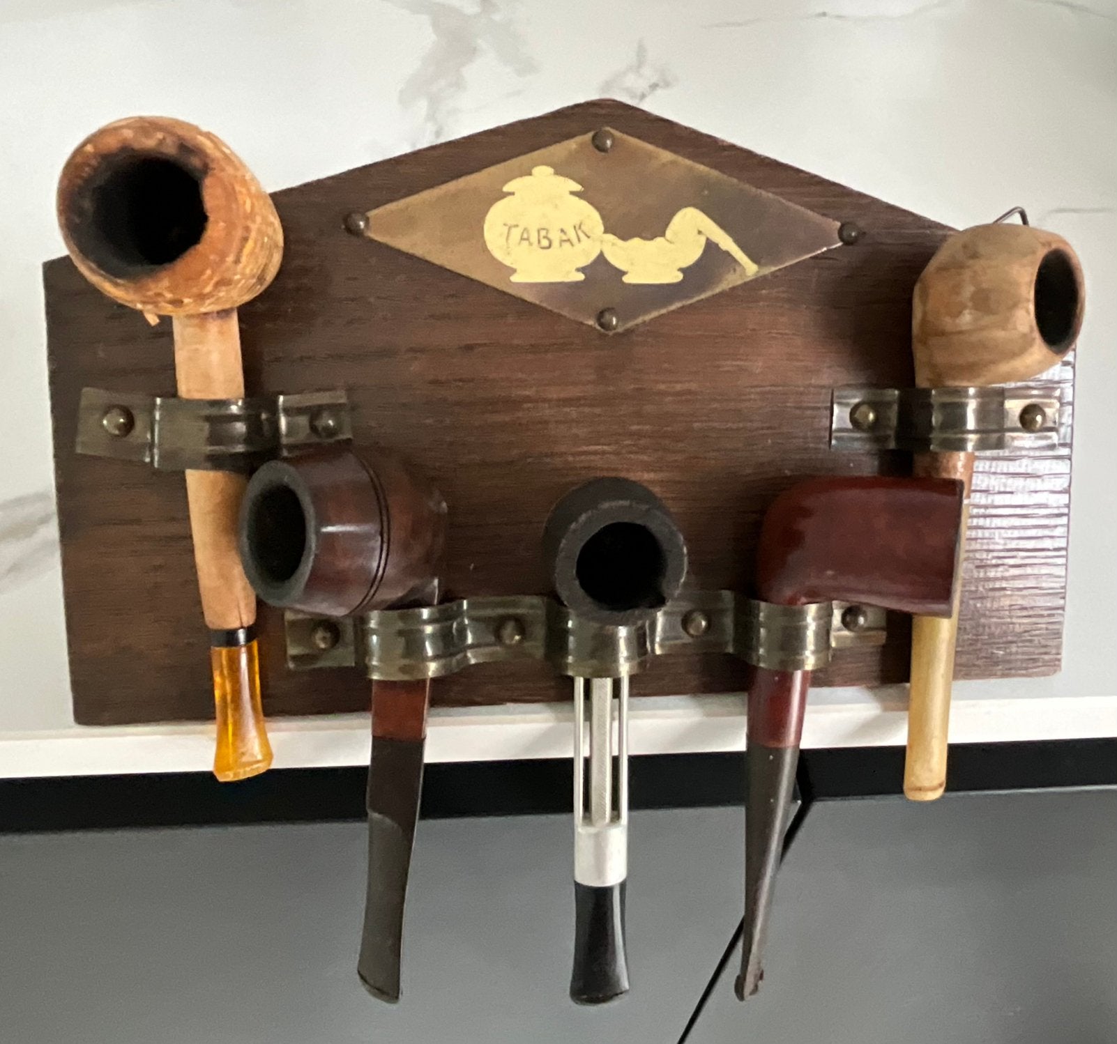 Houten pijpenrekje met vijf pijpen, Verzamelen, Ophalen