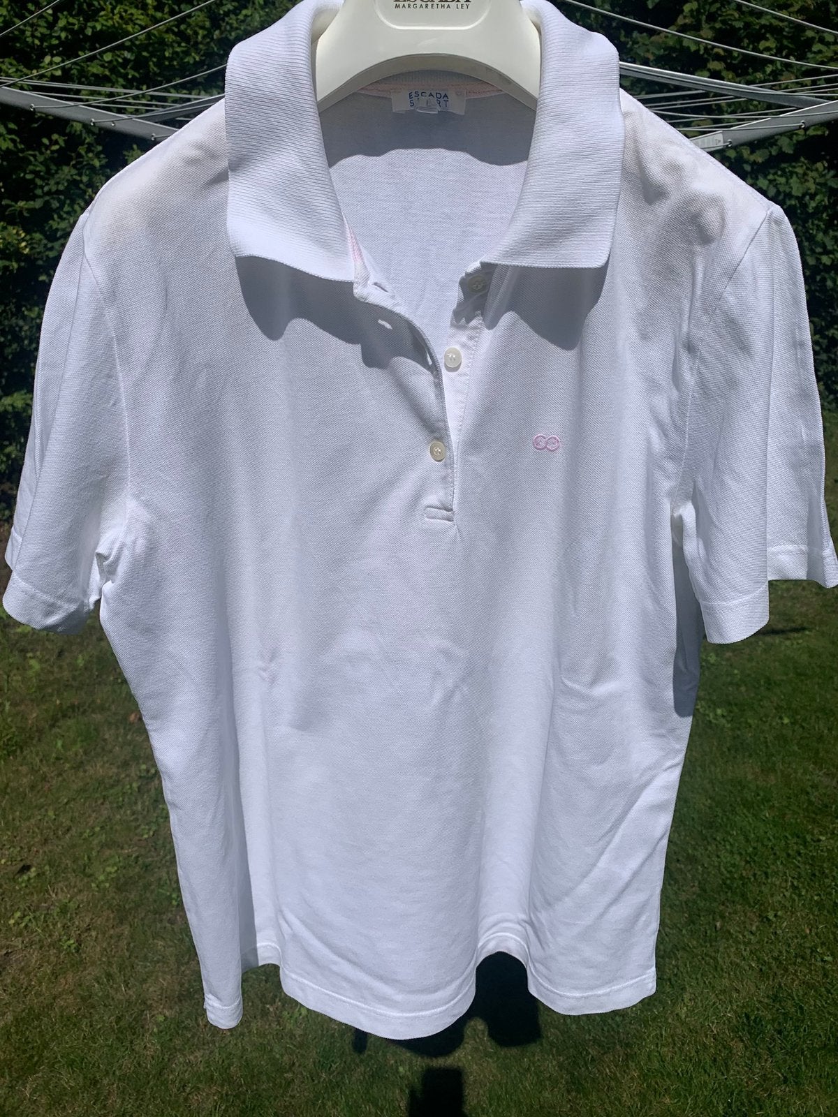 Wit poloshirt van Escada Sport maat L, Wit, Maat 42/44 (L), Ophalen of Verzenden, Zo goed als nieuw