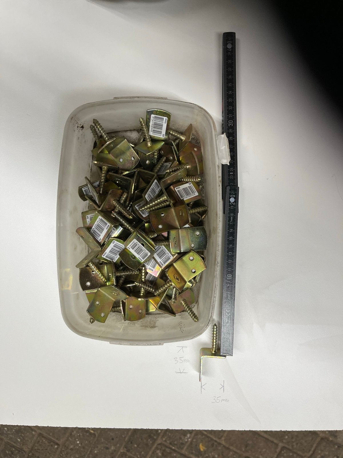 Hoekbeugels met schroeven - 35x30 mm, Ophalen of Verzenden, Nieuw, Minder dan 50 mm, Overige typen