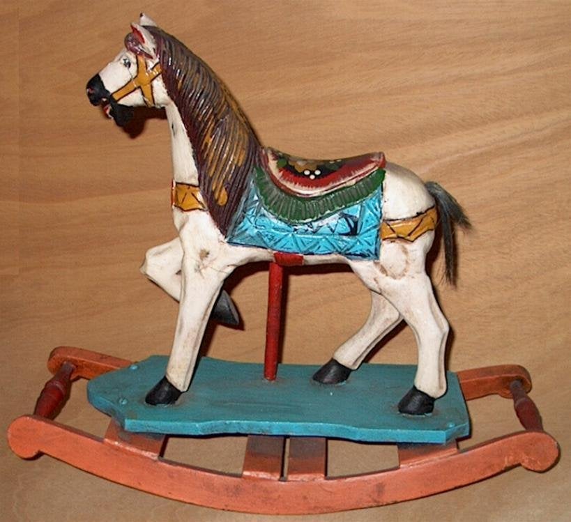Decoratief houten paard ( 42,5cm hoog ), Antiek en Kunst, Ophalen
