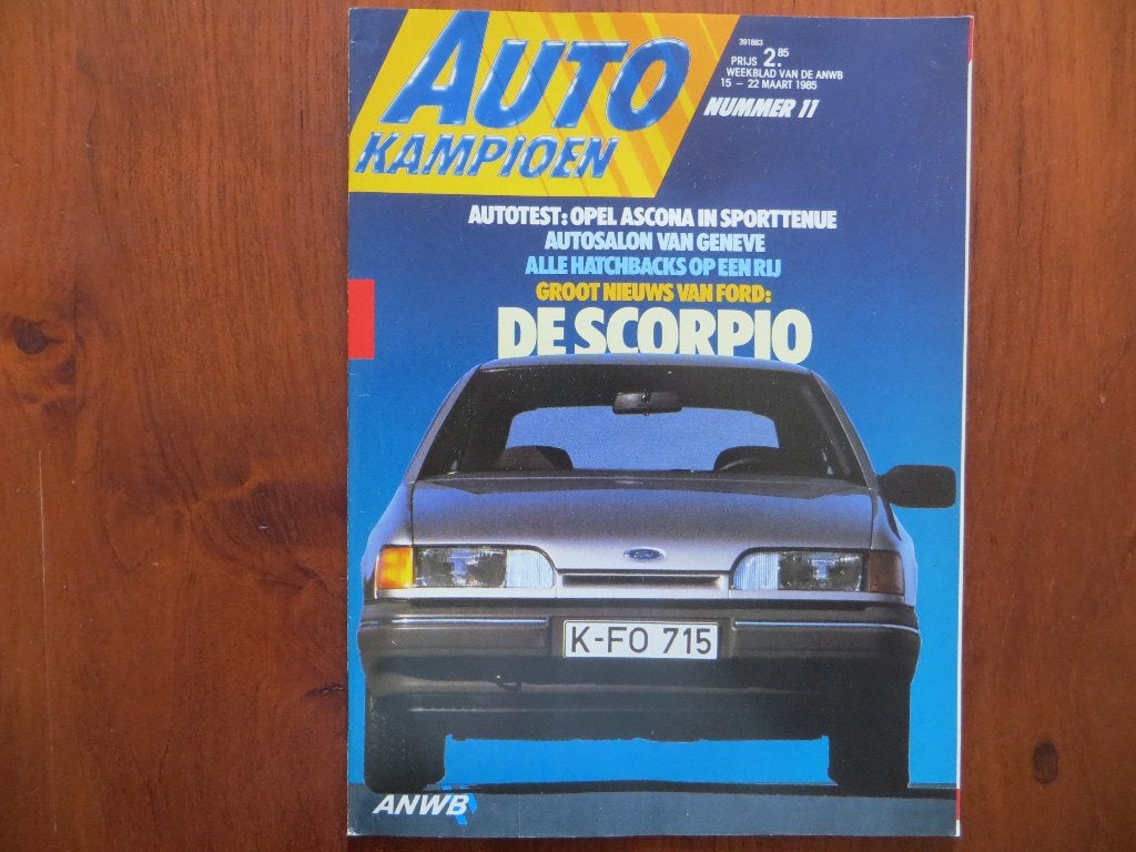 Autokampioen 11 1985 Opel Ascona GT, Ford Sierra XR, Scorpio, Ophalen of Verzenden, Nieuw, Ford