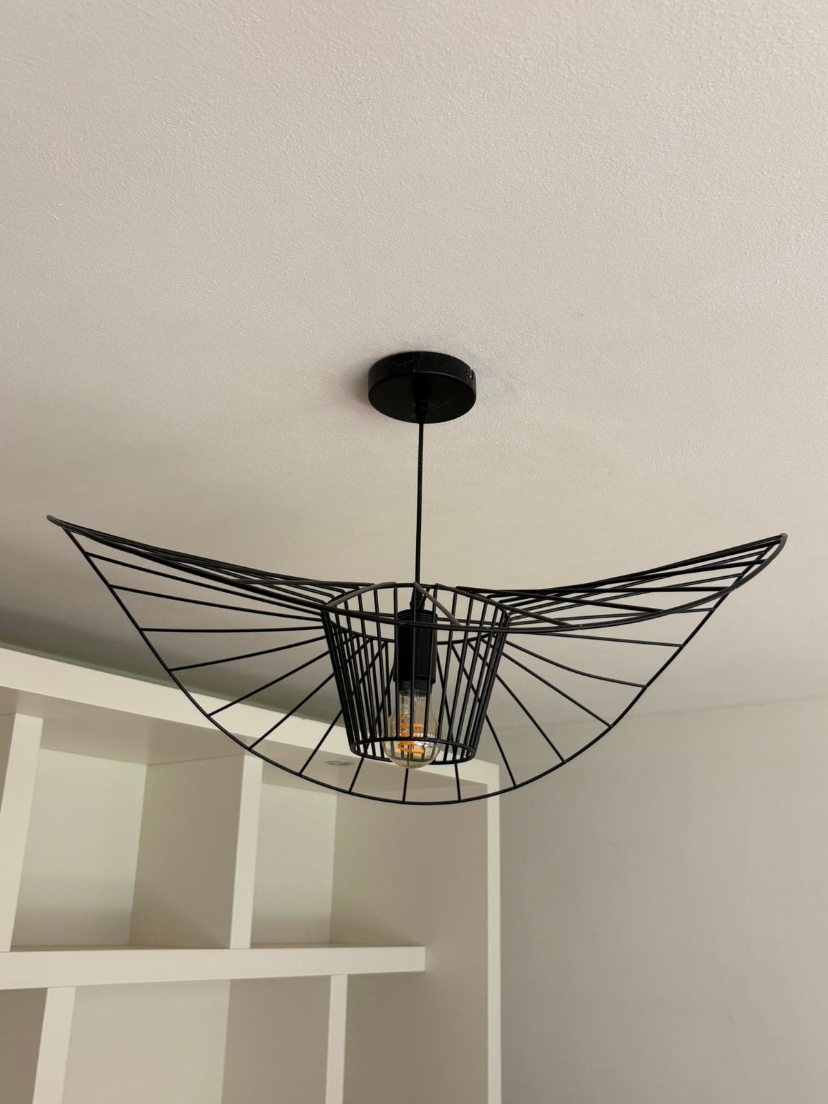 Laatste kans! Hoedlamp 70cm - Stijl Vertigo, Ophalen, Gebruikt, Metaal, E27 (groot)