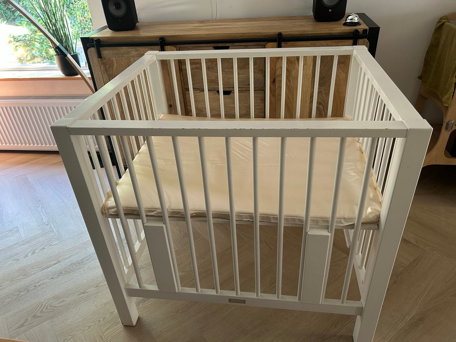 Bopita box wit met matras en Little Dutch boxkleed, Ophalen, Gebruikt, 70 tot 85 cm, Minder dan 140 cm