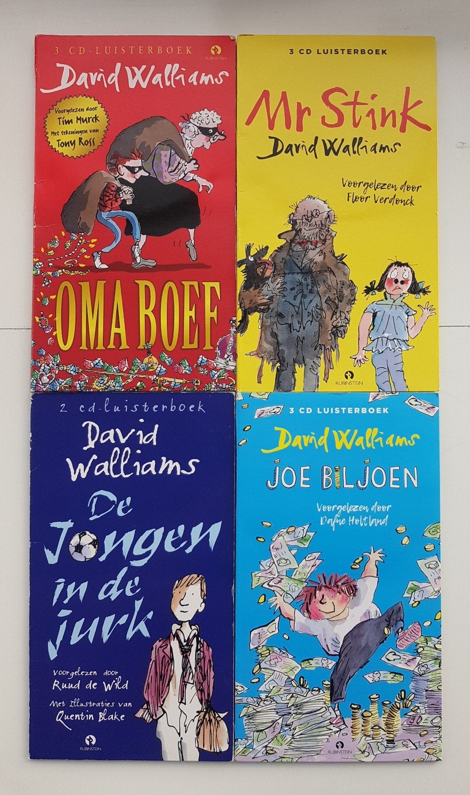 4x Luisterboek David Walliams oa Oma Boef, Mr Stink, Biljoen, Ophalen of Verzenden, David Walliams, Cd, Kind