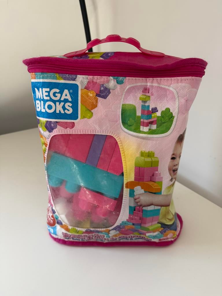 Mega Bloks First Builders Big Building Bag - Roze, Ophalen of Verzenden, Zo goed als nieuw, Megabloks