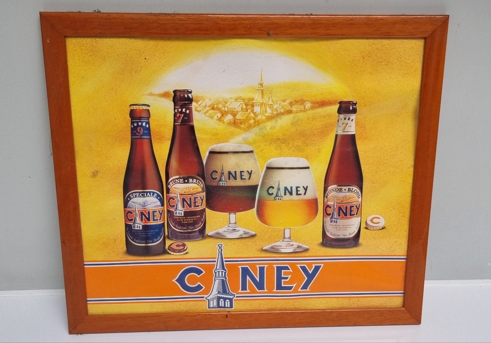 Ciney bord reclamebord lijst oud mancave bar decoratie, Ophalen of Verzenden, Gebruikt, Reclamebord