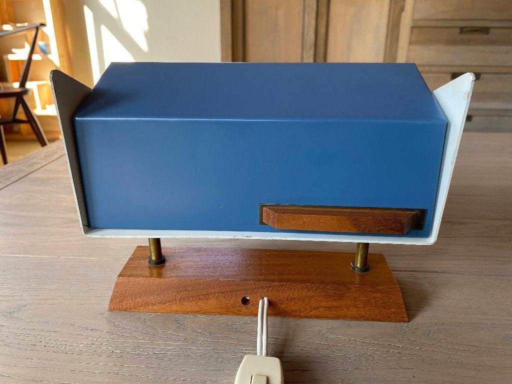 Vintage Hiemstra Evolux / Wilko Leuchten nachtlampje 1, Gebruikt, Bedlamp, E14 (klein), Ophalen of Verzenden