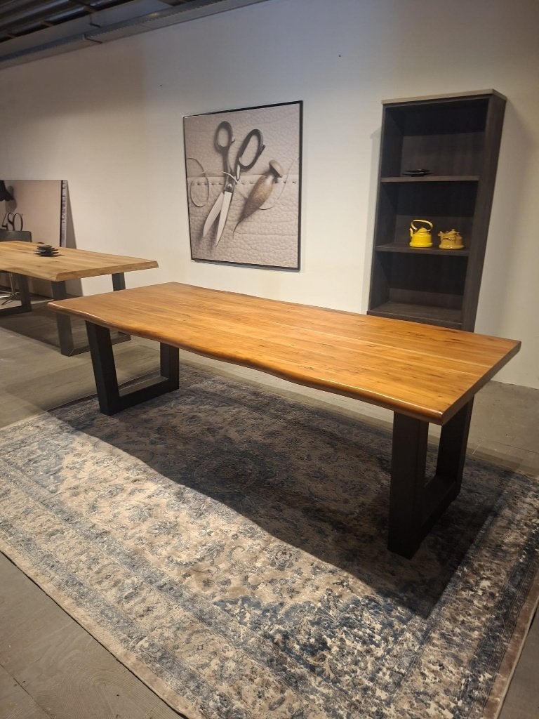 Solid eettafel U poot 240cm Acacia nu ophalen €499,-, Ophalen, Overige materialen, 50 tot 100 cm, Rechthoekig