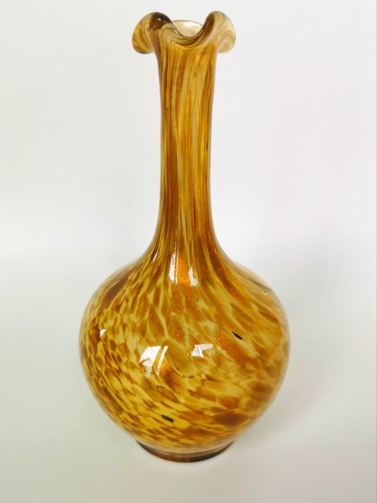 Murano Barovier & Toso glas vaas met bladgoud vintage design, Verzenden