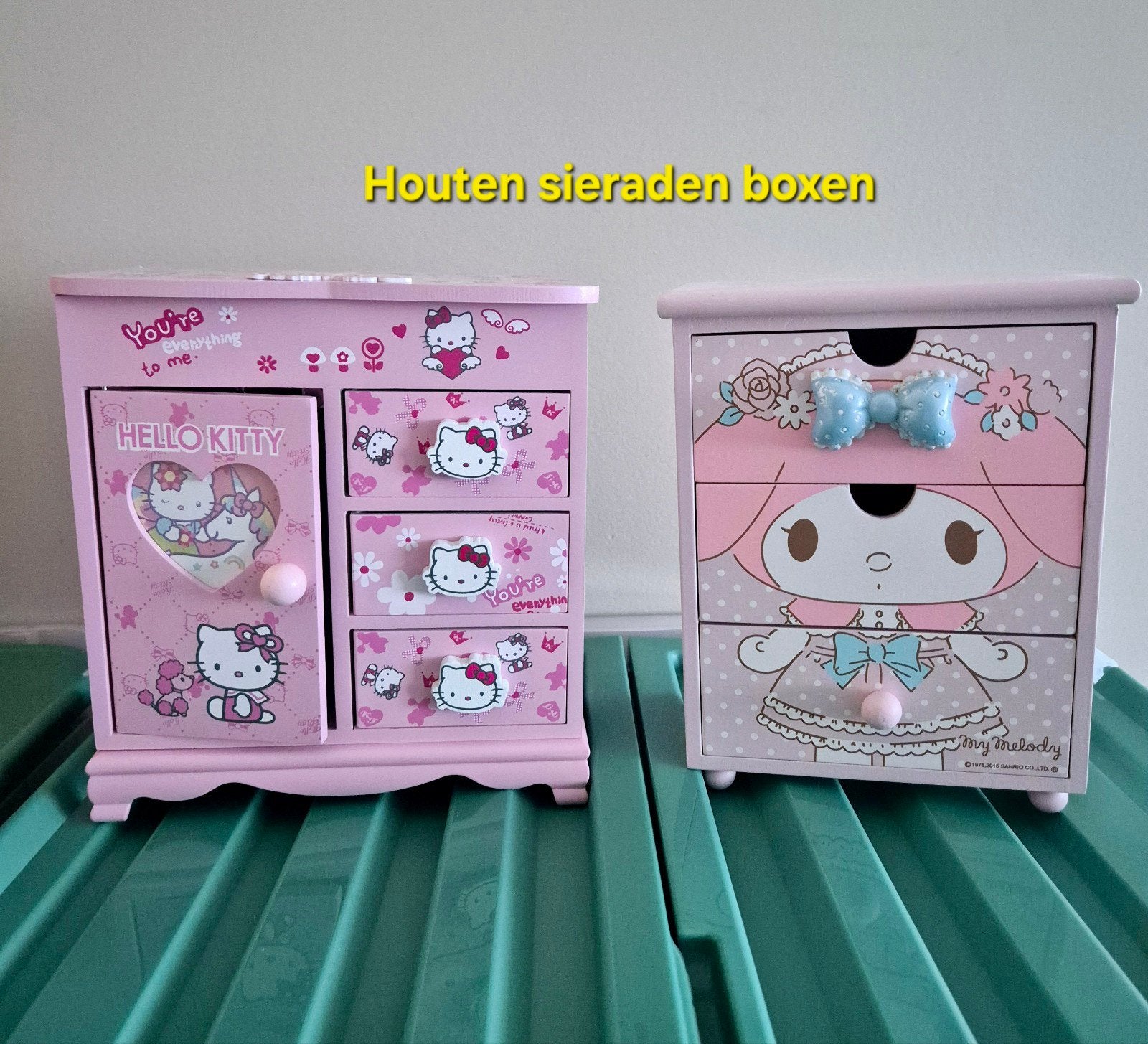 Hello Kitty, My Melody houten juwelenbox, Sieraden, Tassen en Uiterlijk, Ophalen of Verzenden, Nieuw, Overige materialen