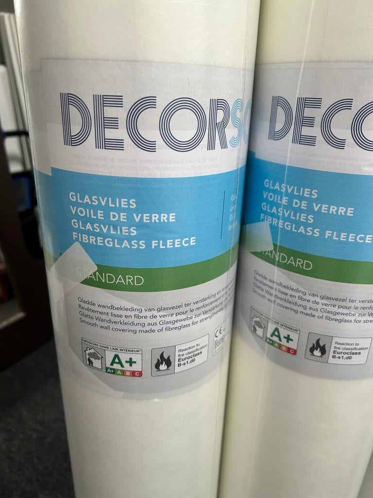Glasvlies behang rollen - zo goed als nieuw, Ophalen of Verzenden, 50 tot 75 m², Wit