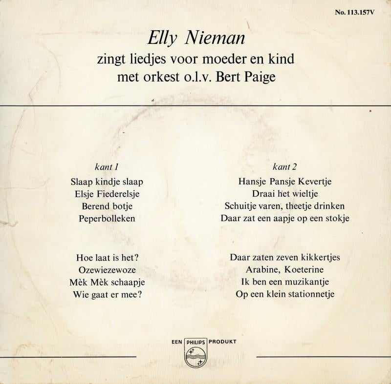 Elly Nieman – Liedjes Voor Moeder En Kind vinyl EP 1968, Ophalen, Gebruikt, Nederlandstalig, EP