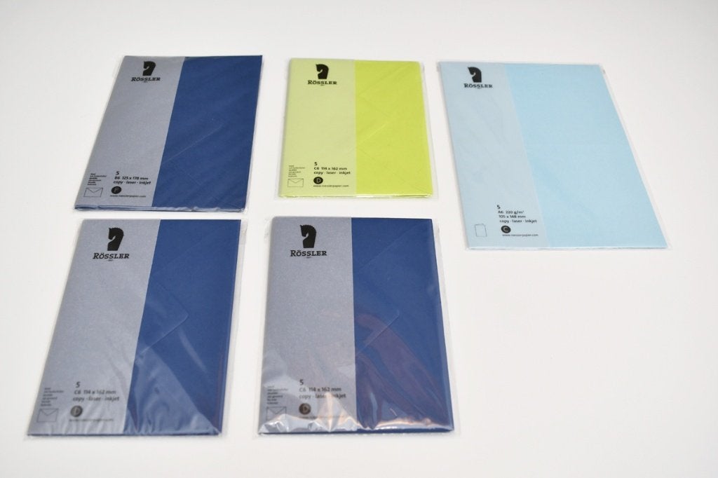 Rossler enveloppen en kaarten, ongeopend, blauw en groen, Ophalen of Verzenden, Nieuw, Overige thema's, Blanco kaart of Basiskaart