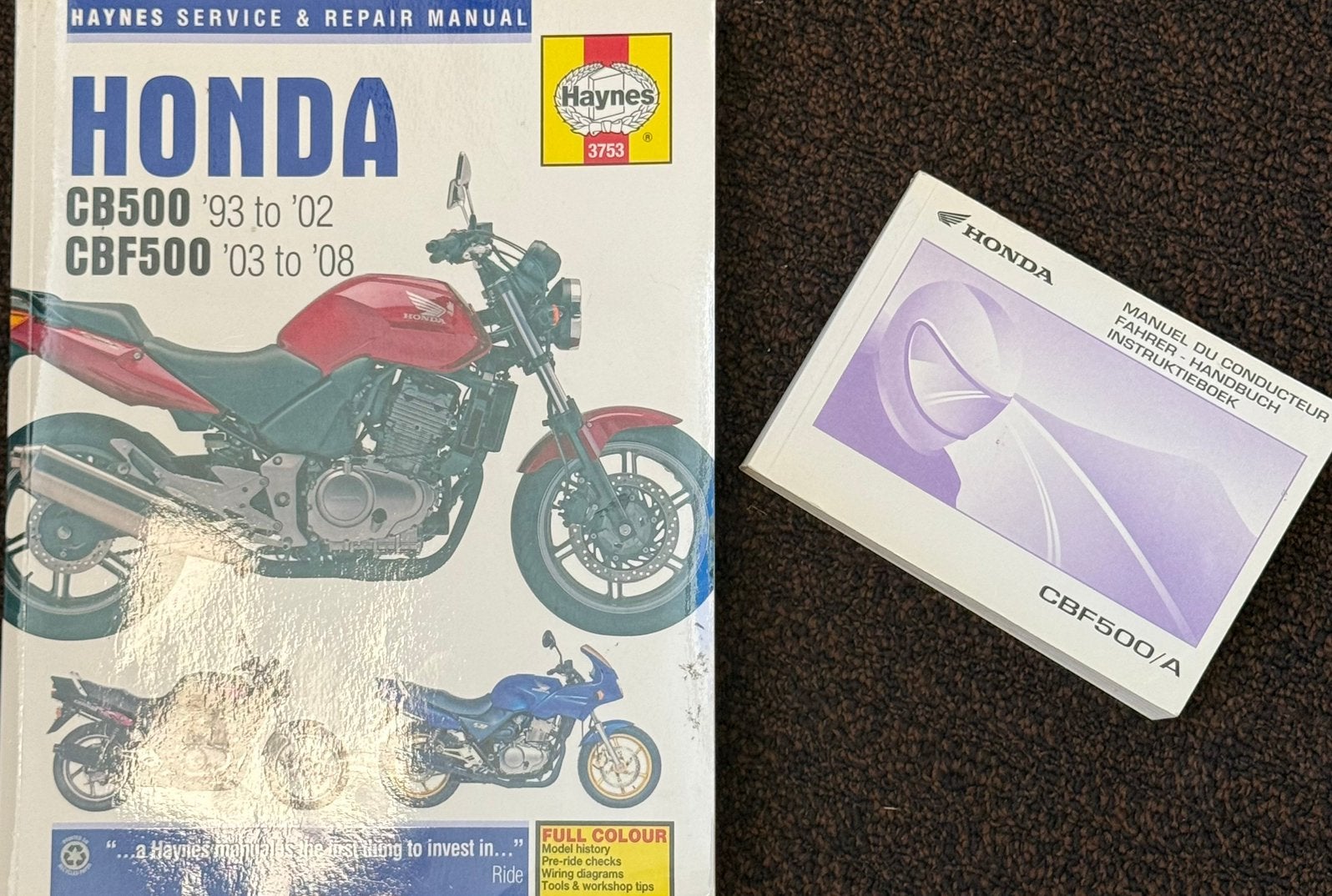 Honda CBF 500 instruktie- en onderhousboek, Motoren, Ophalen of Verzenden, Honda