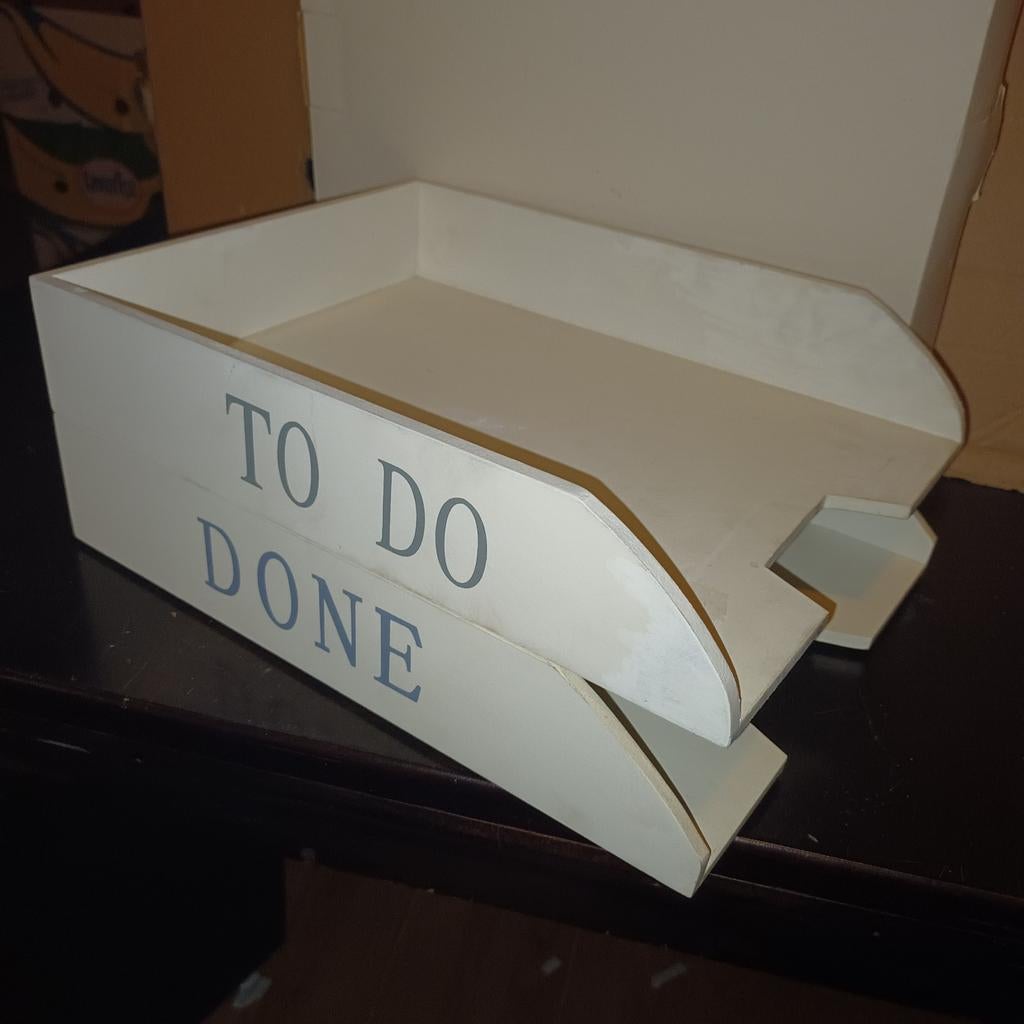 2-delige documentenbakjes A4 formaat 'To Do/Done', Hout, Gebruikt, Ophalen of Verzenden, Landelijk