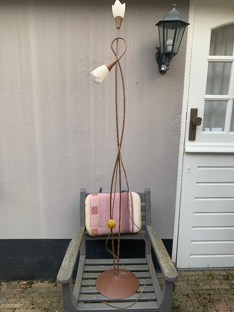 Metalen lampen, Huis en Inrichting, Lampen | Hanglampen, Ophalen, Gebruikt, Glas
