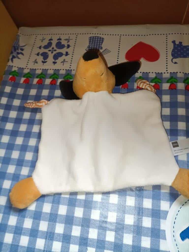 Hema teckel knuffeldoekje hond, Ophalen of Verzenden, Zo goed als nieuw, Hond