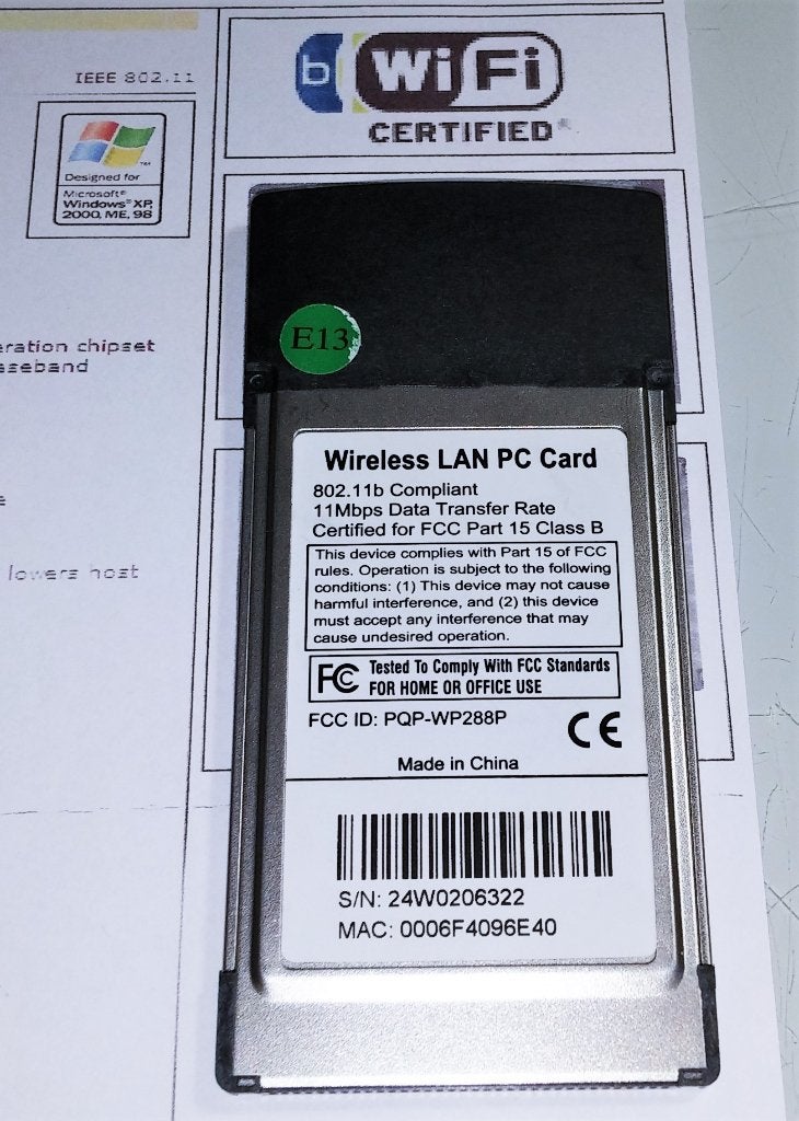Prime PQP-WP288P Wireless G 11Mbps PCMCIA 32-bit Cardbus, Ophalen of Verzenden, Nieuw, Intern, Prime Electronics AMD