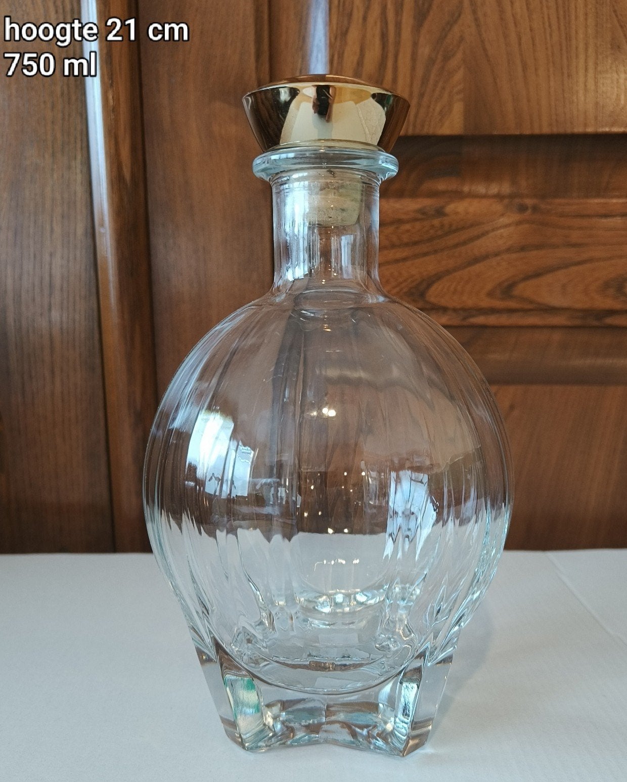 Luigi Bormioli BELLINI Kristal Glas Karaf 750 ml, Transparant, Met deksel, Ophalen of Verzenden, Glas