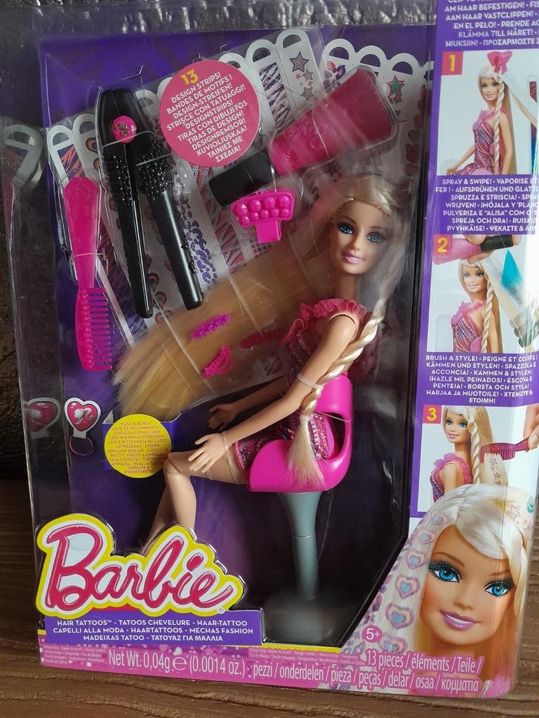 Barbie Hair Tattoos Mattel 2013, Kinderen en Baby's, Ophalen of Verzenden, Zo goed als nieuw, Meisje