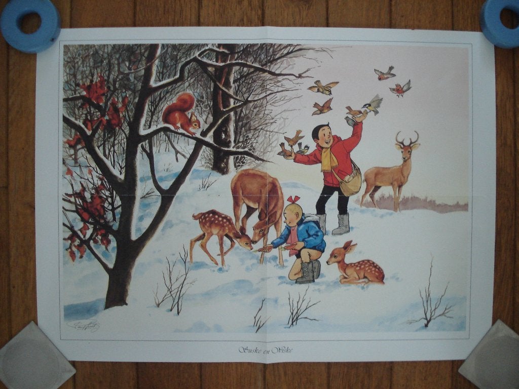 Suske en Wiske poster…in de sneeuw., Verzamelen, Gebruikt, Rechthoekig Liggend, Ophalen of Verzenden, A1 t/m A3