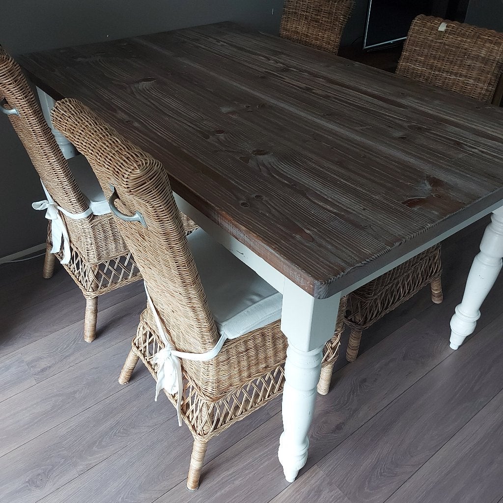 Keukentafel met 4 stoelen Rivera maison, Ophalen, Gebruikt, 100 tot 150 cm, Rivera maizon