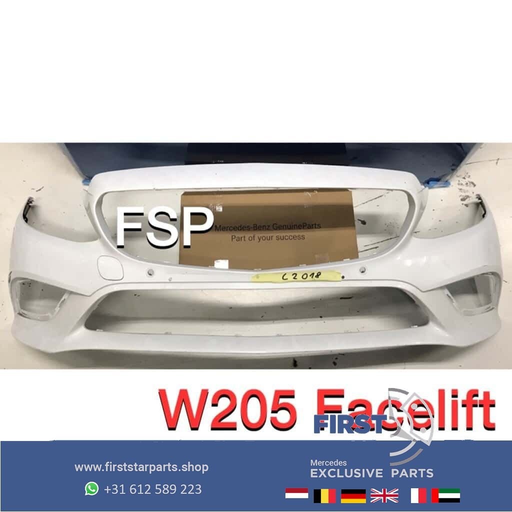 W205 Facelift Voorbumper wit Mercedes C Klasse 2019 2020 bum, Auto-onderdelen, Gebruikt, -, Voor, Ophalen of Verzenden