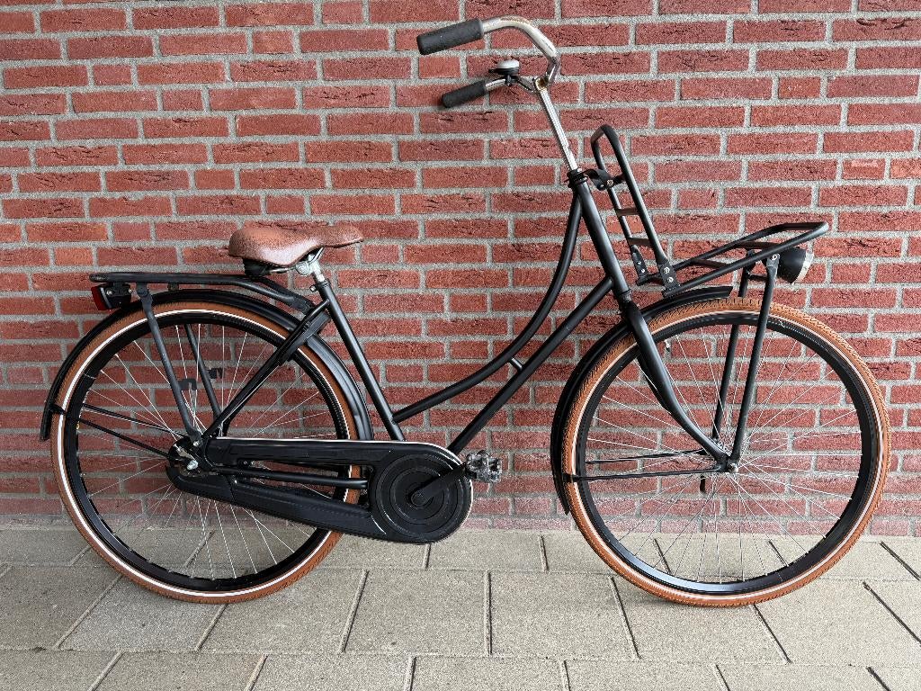 Zwarte Omafiets – Voordrager – Stijlvol – Rijklaar, Terugtraprem, Gebruikt, Nvt, Nvt