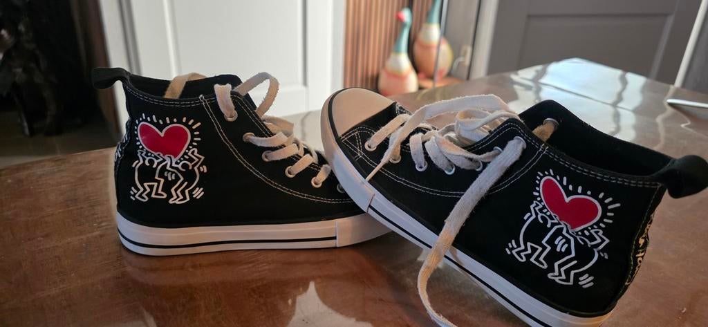 Keith Haring Gympen -  maat 38, Keith Haring, Zwart, Ophalen of Verzenden, Sneakers of Gympen