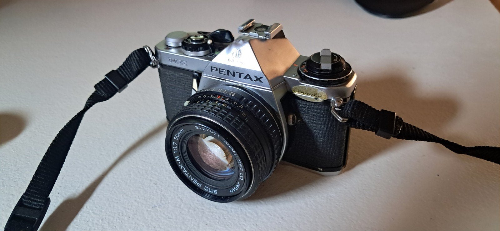 Pentax ME met flitser en macro lens, Verzenden, Gebruikt, Spiegelreflex, Pentax