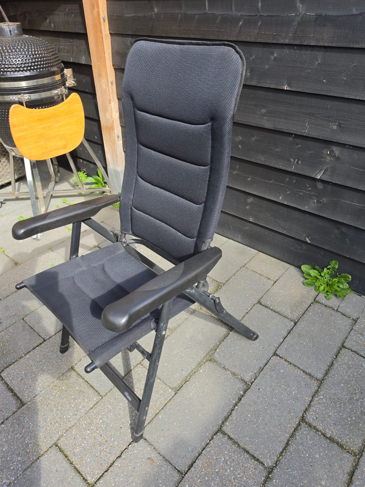 4 Vrijbuiter campingstoelen met bijzettafel, Caravans en Kamperen, Ophalen, Gebruikt, Campingstoel