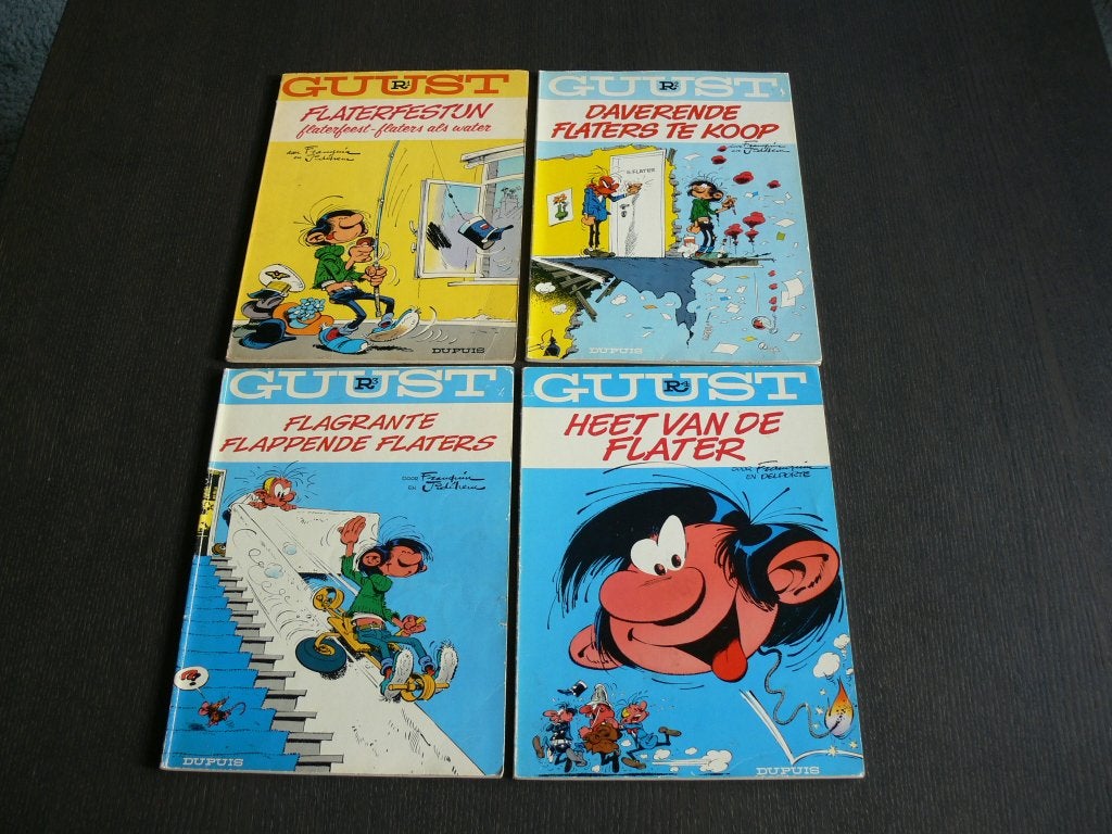 Guust Flater - deel 1 t/m 15, Meerdere stripboeken, Ophalen of Verzenden, Gelezen