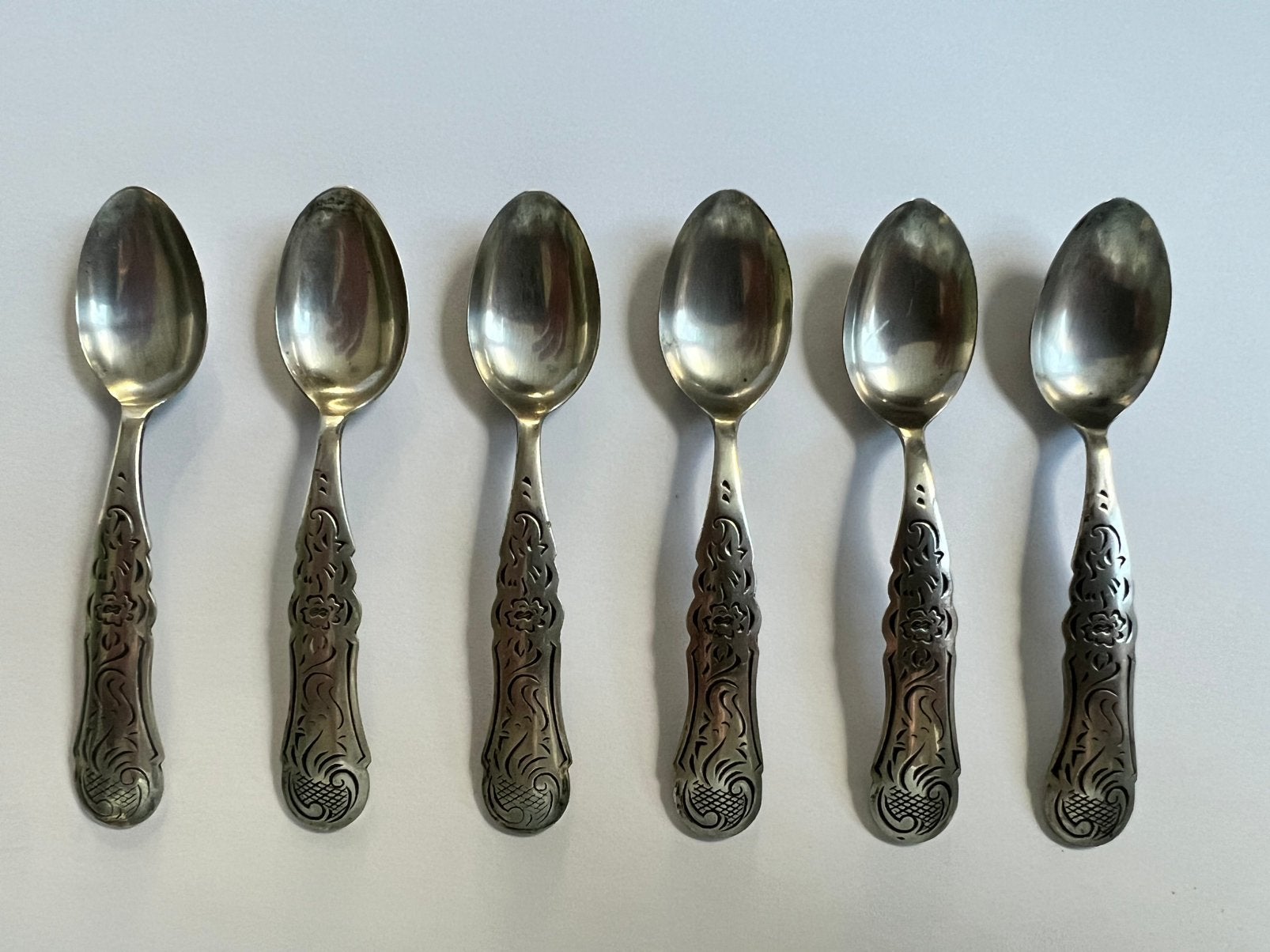 Set van 6 antieke zilveren advocaat lepeltjes (38g gekeurd), Ophalen of Verzenden, Zilver