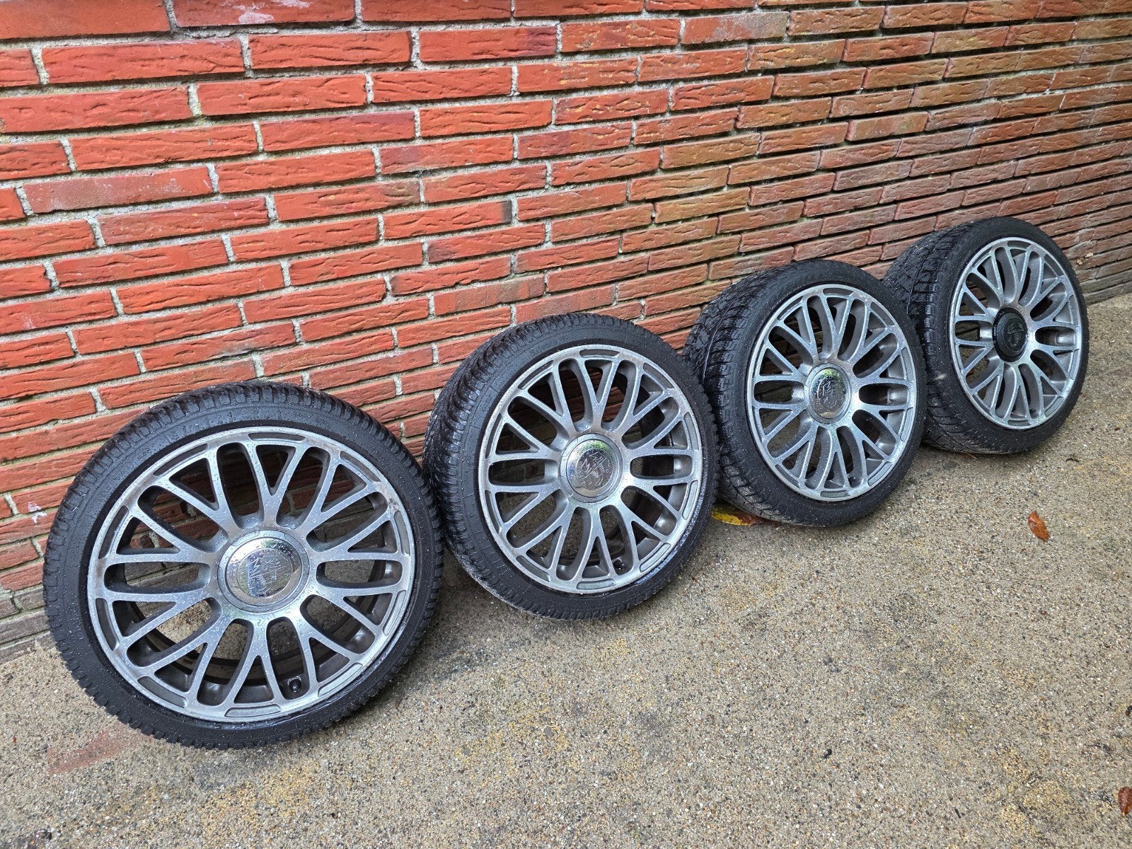 17 inch originele Abarth 595 velgen, winterset. 4x98, Ophalen, Gebruikt, Banden en Velgen, 17 inch