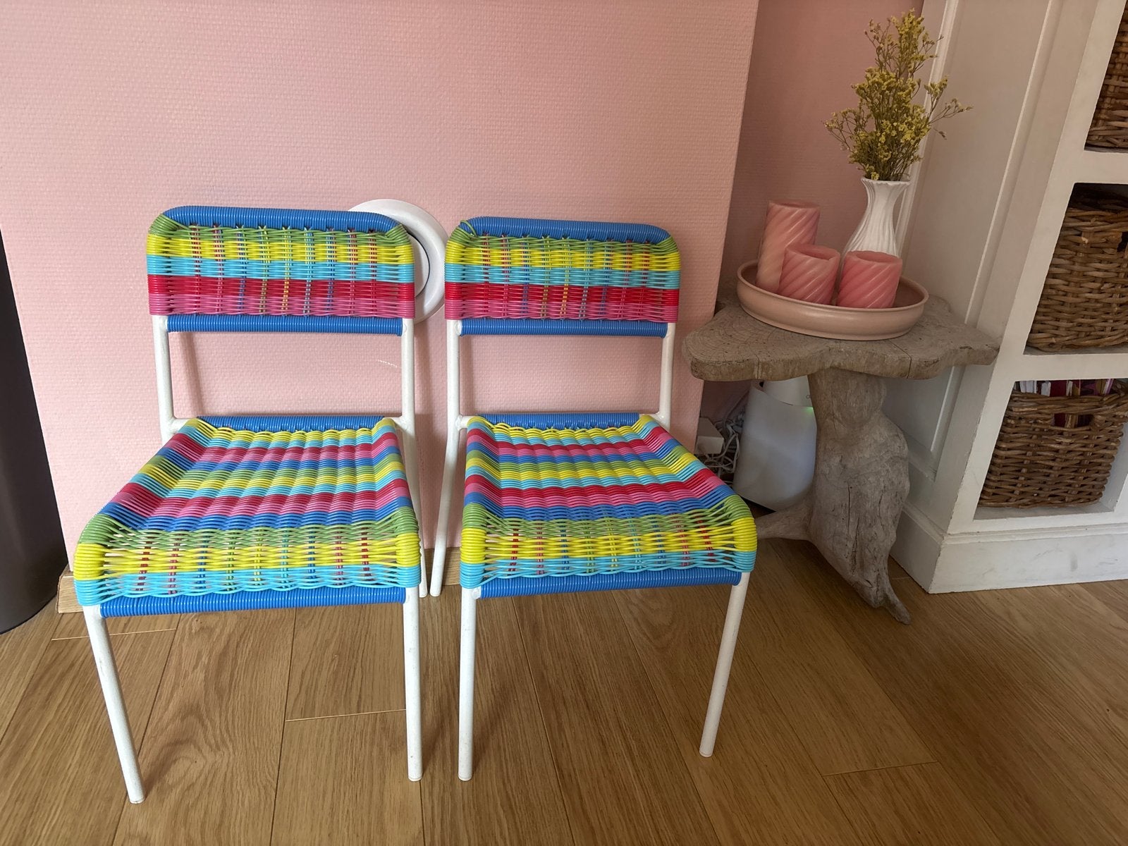 Set van 2 kleurrijke stoelen - Ikea Fargglad, Ophalen, Kunststof, Gebruikt, Twee