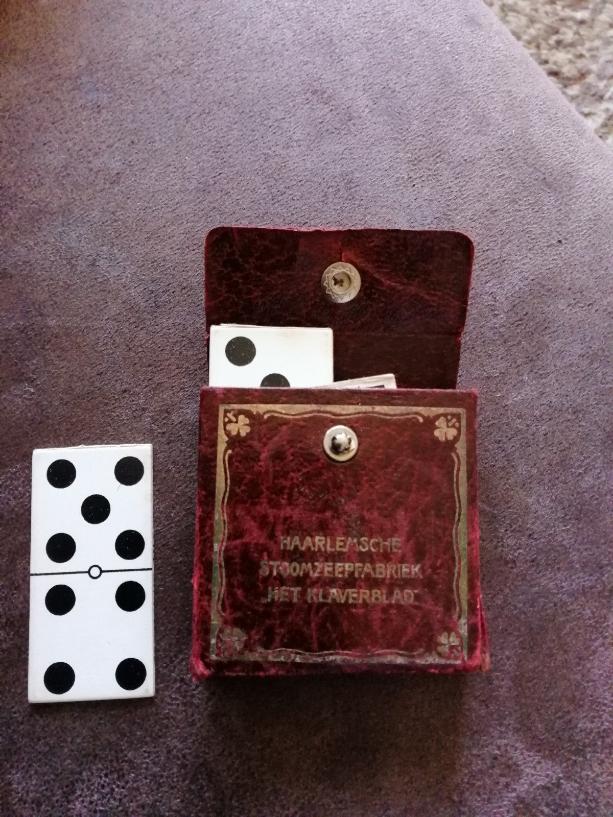Vintage Domino's van Haarlemsche Stoomzeepfabriek, Verzamelen, Ophalen, Gebruikt