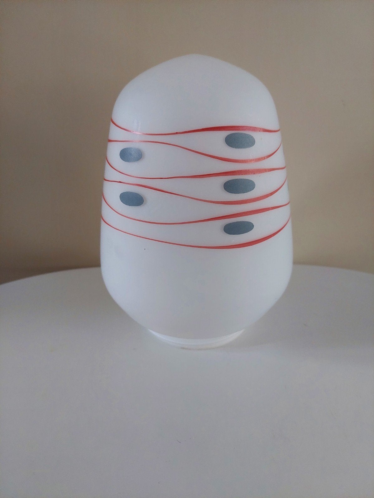 Vintage mid -century opaal glazen plafond lamp, Ophalen of Verzenden