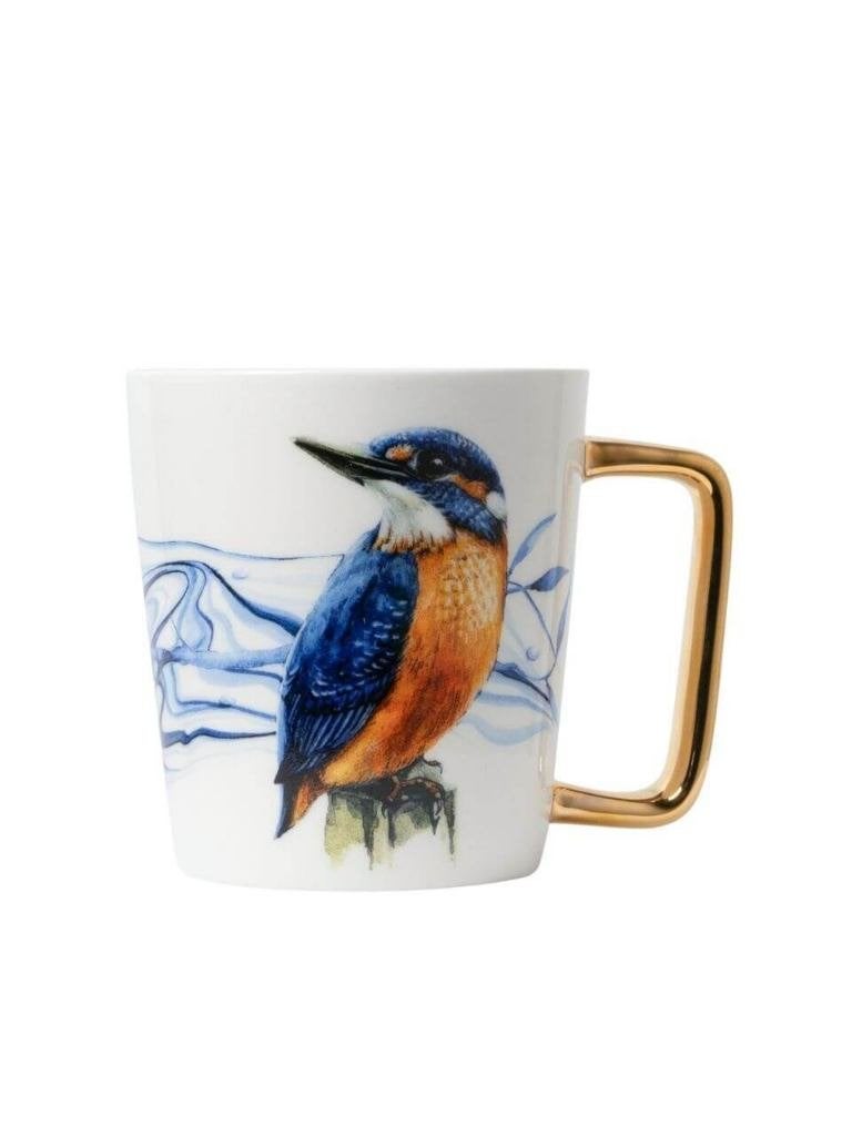 Heinen Delfts Blauw mok IJsvogel gouden oor 300 ml, Overige merken, Keramiek, Delftsblauw, Heinen Delfts Blauw