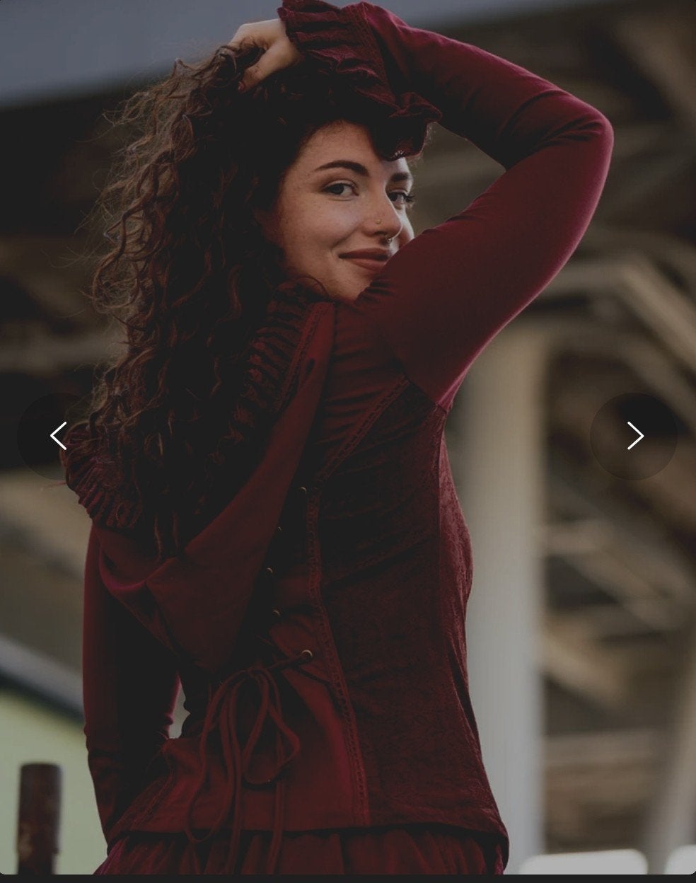 Two Sisters Elven Hoodie Top Marroonrood L/XL, Kleding | Dames, Overige kleuren, Two Sisters, Ophalen of Verzenden, Zo goed als nieuw