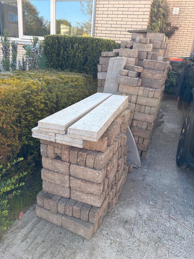 10 m2 Waaltjes en andere tuintegels, Tuin en Terras, Tegels en Klinkers, Ophalen, Gebruikt, Klinkers, 10 m² of meer