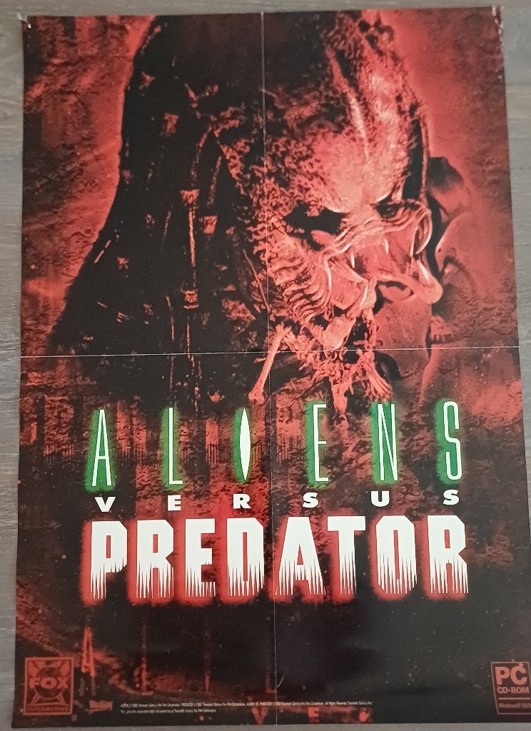 Vintage gaming poster: Aliens vs. Predator, Spelcomputers en Games, Ophalen of Verzenden, Zo goed als nieuw, Overige typen