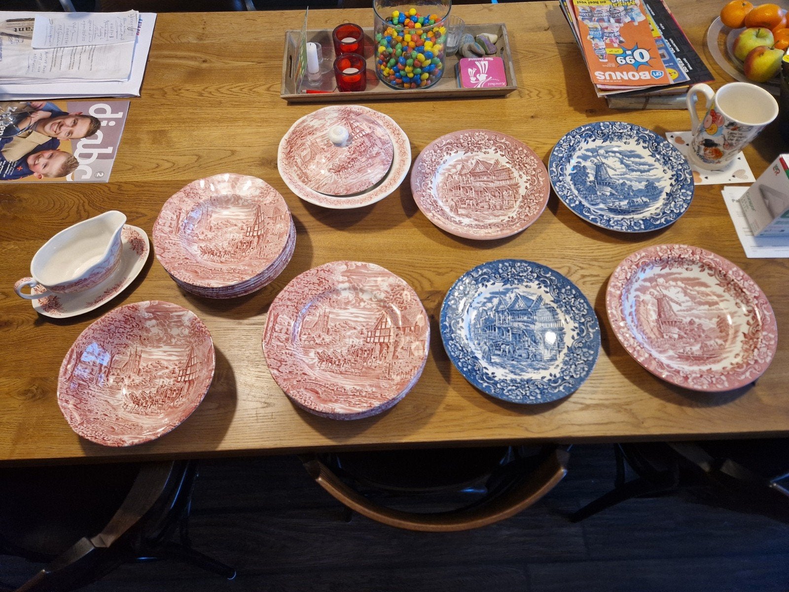 Vintage Wedgwood en Royal Tudor Ware servies, Ophalen of Verzenden