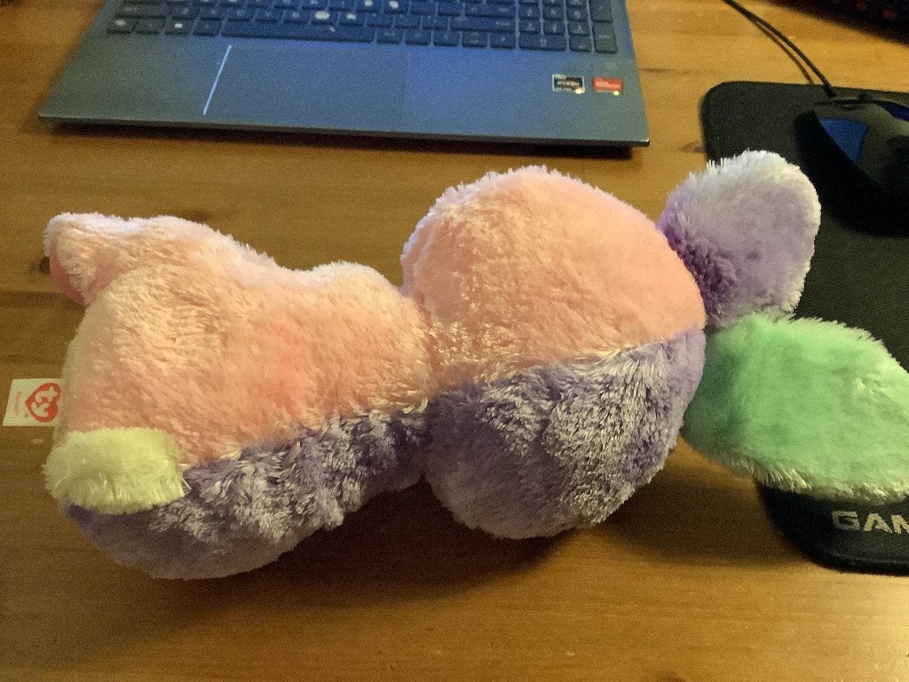 TY Beany boo knuffel Konijn "Bloom' 2015. 25 cm, Gebruikt, Konijn, Ophalen of Verzenden, Met label