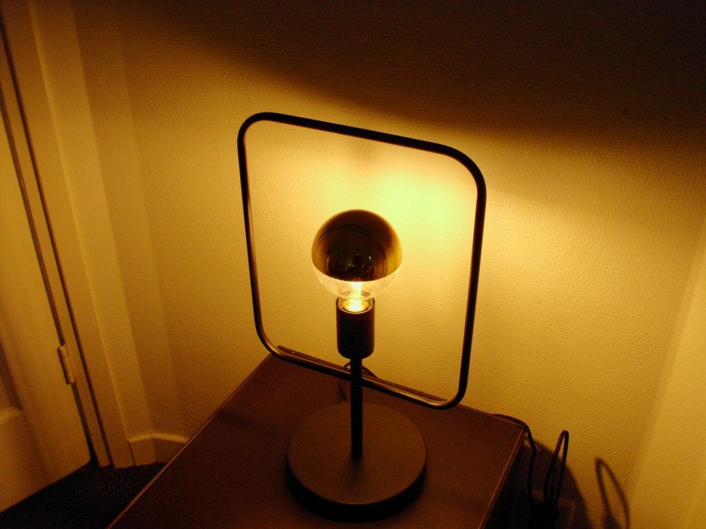 1 grote HEMA sfeerlamp zwart, metaal, met kopspiegellamp, Ophalen, Gebruikt, E27 (groot), Sfeerlamp