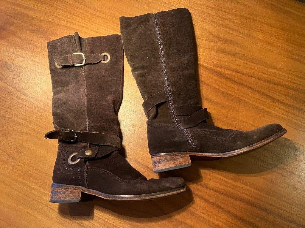 Laarzen Bitter maat 40 bruin suede, Hoge laarzen, Bruin, Ophalen of Verzenden, Zo goed als nieuw