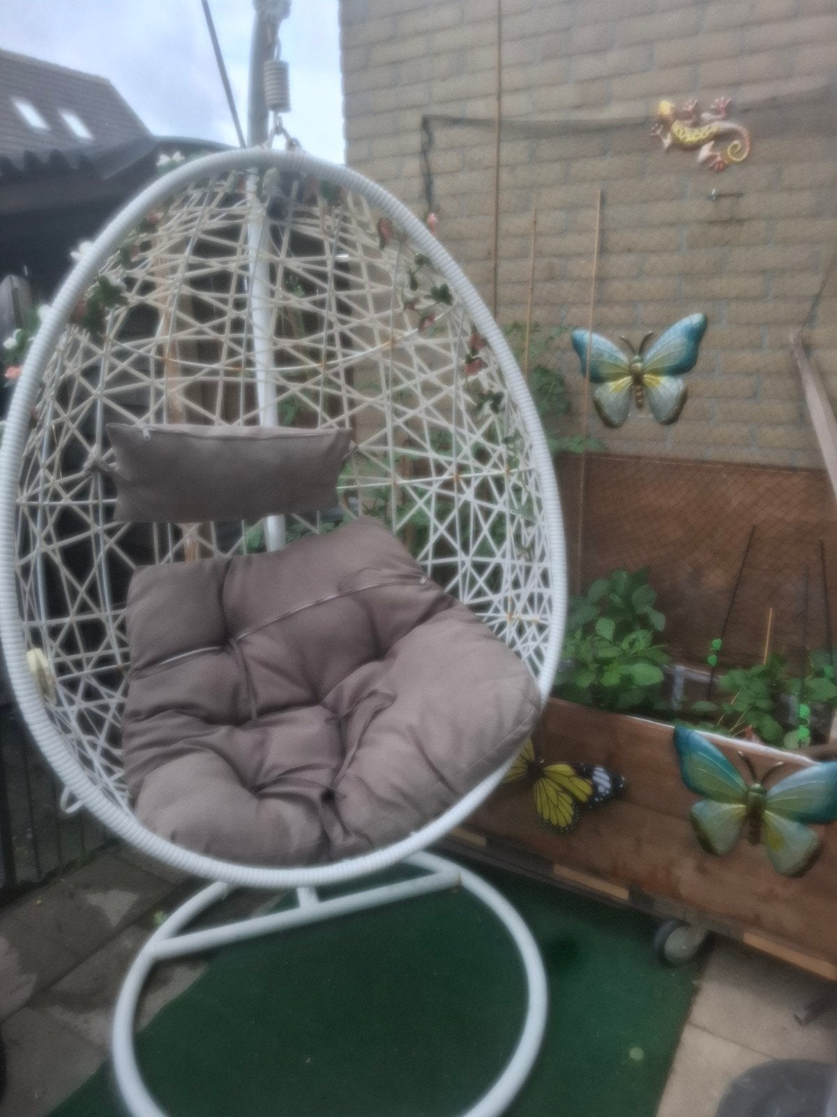 Comfortabele hangende schommelstoel / ei stoel, Ophalen, Gebruikt, Wicker