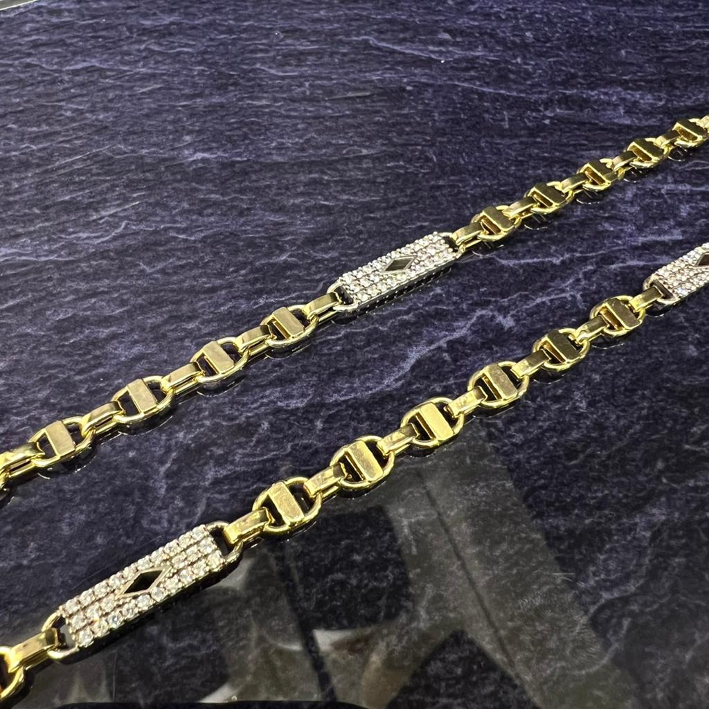 14k gouden ketting kingsley schakel massief goud, Ophalen of Verzenden, Nieuw, Goud